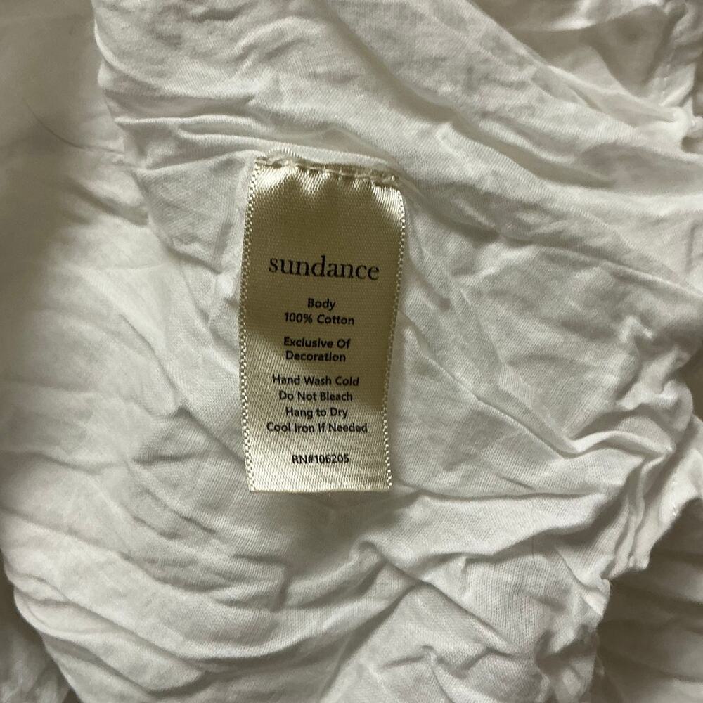 Sundance Cotton Tiered Dress in White Size Petite M - Picture 3 of 5
